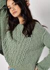 Cable Knit Jumper, Mint, large