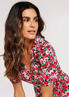 Floral Wrap Playsuit, Pink, large