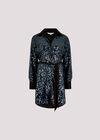 Sequin Shirt Mini Dress, Dark Grey - Charcoal, large