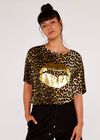 Cheetah Lips T-Shirt, Brown, large
