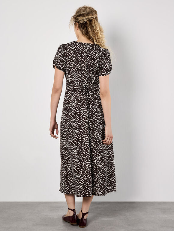 Animal Print Midaxi Dress, Brown, large