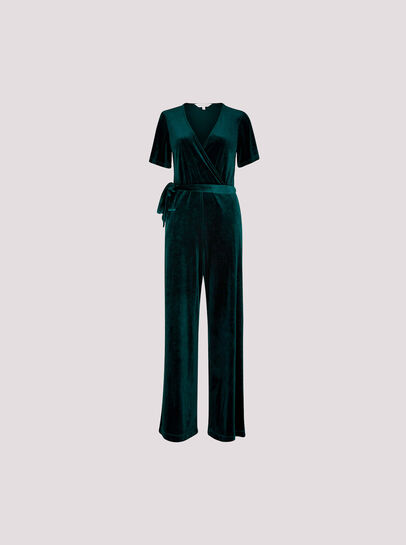 Velvet Wrap Culotte Jumpsuit