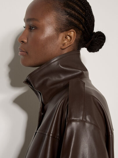 Oversized Faux Leather Jacket
