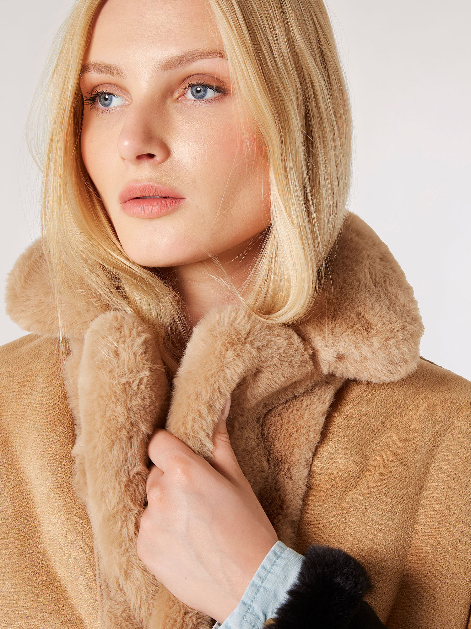 Suede fur coat cheap