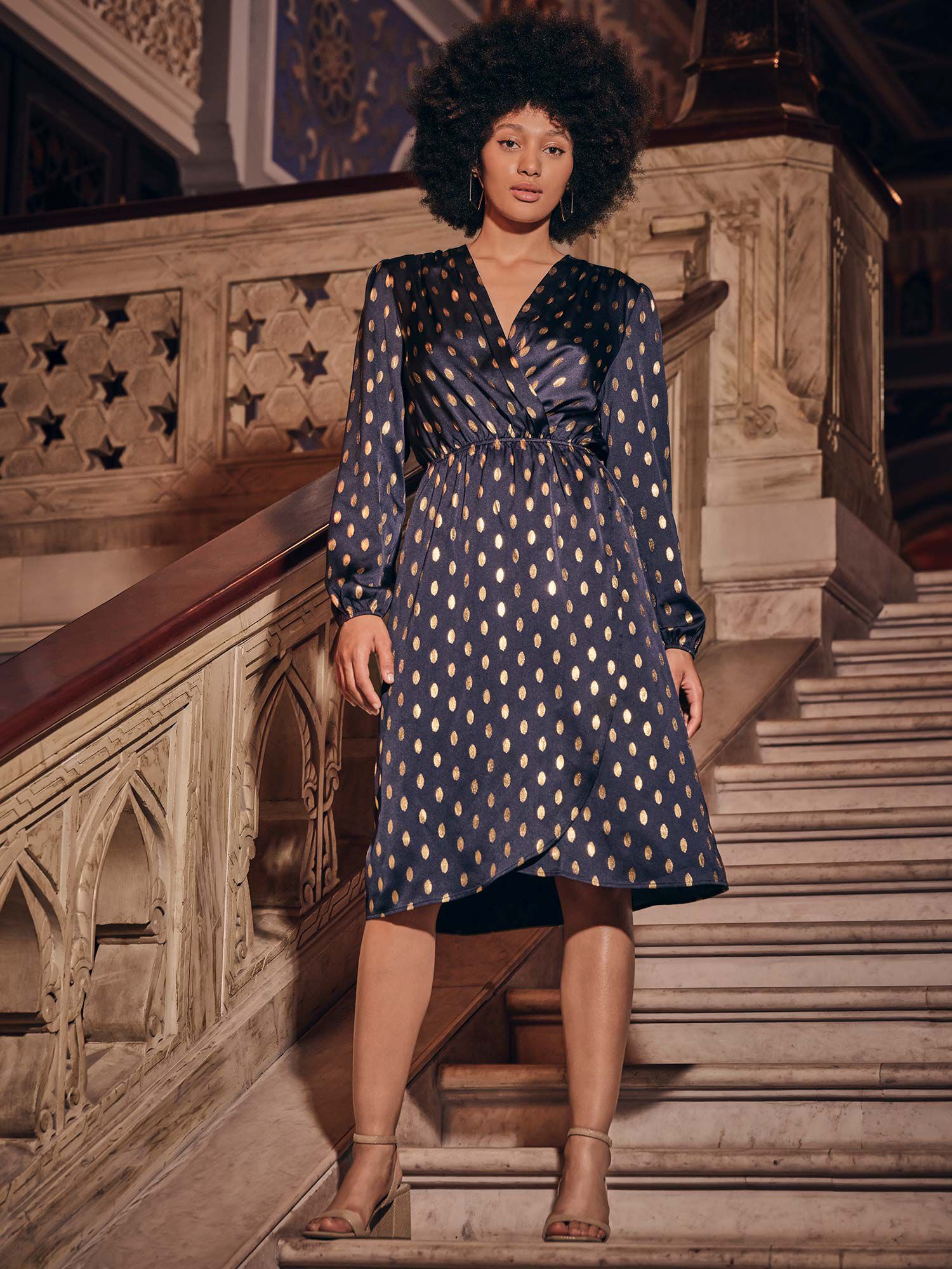 Gold on sale spot dress