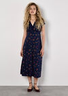 Floral Heart Midi Dress, Navy, large