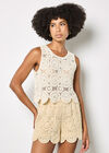Crochet Circles Crop Top, Stone, large