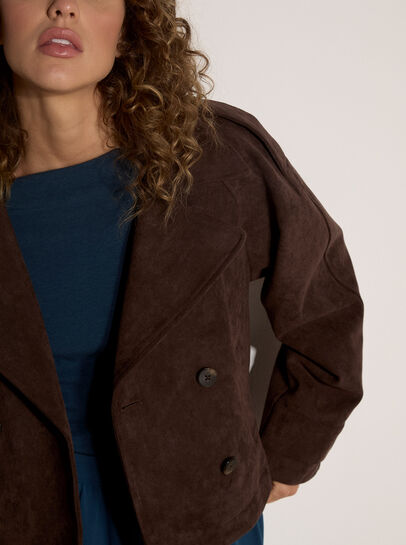 Suedette Short Trench Jacket