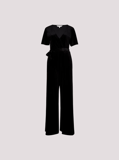Velvet Wrap Culotte Jumpsuit