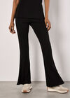 Jersey Flare Trousers, Black, large