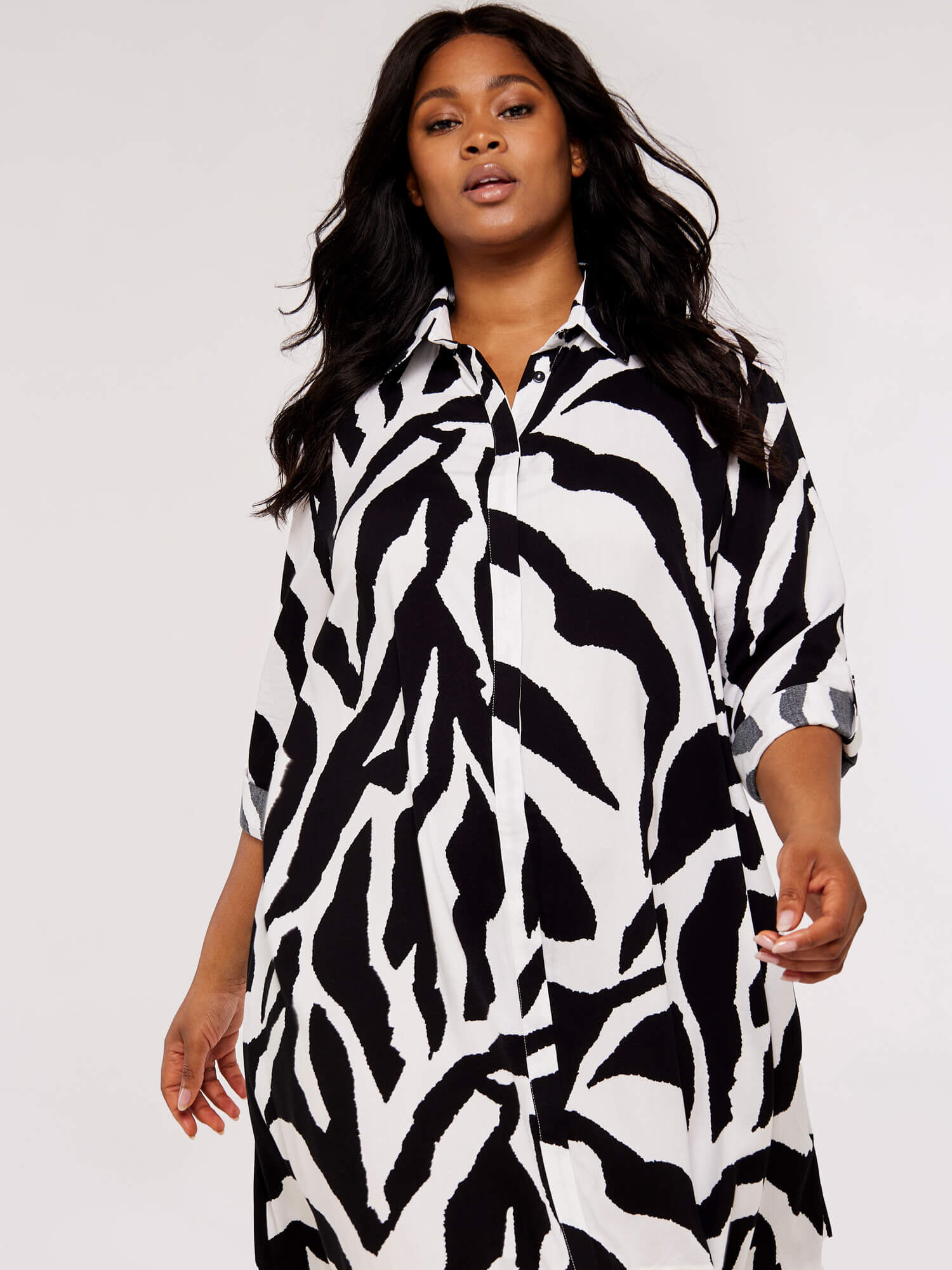 Black and sales white zebra dress