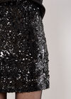 Multi Sequin Bodycon Mini Skirt, Black, large