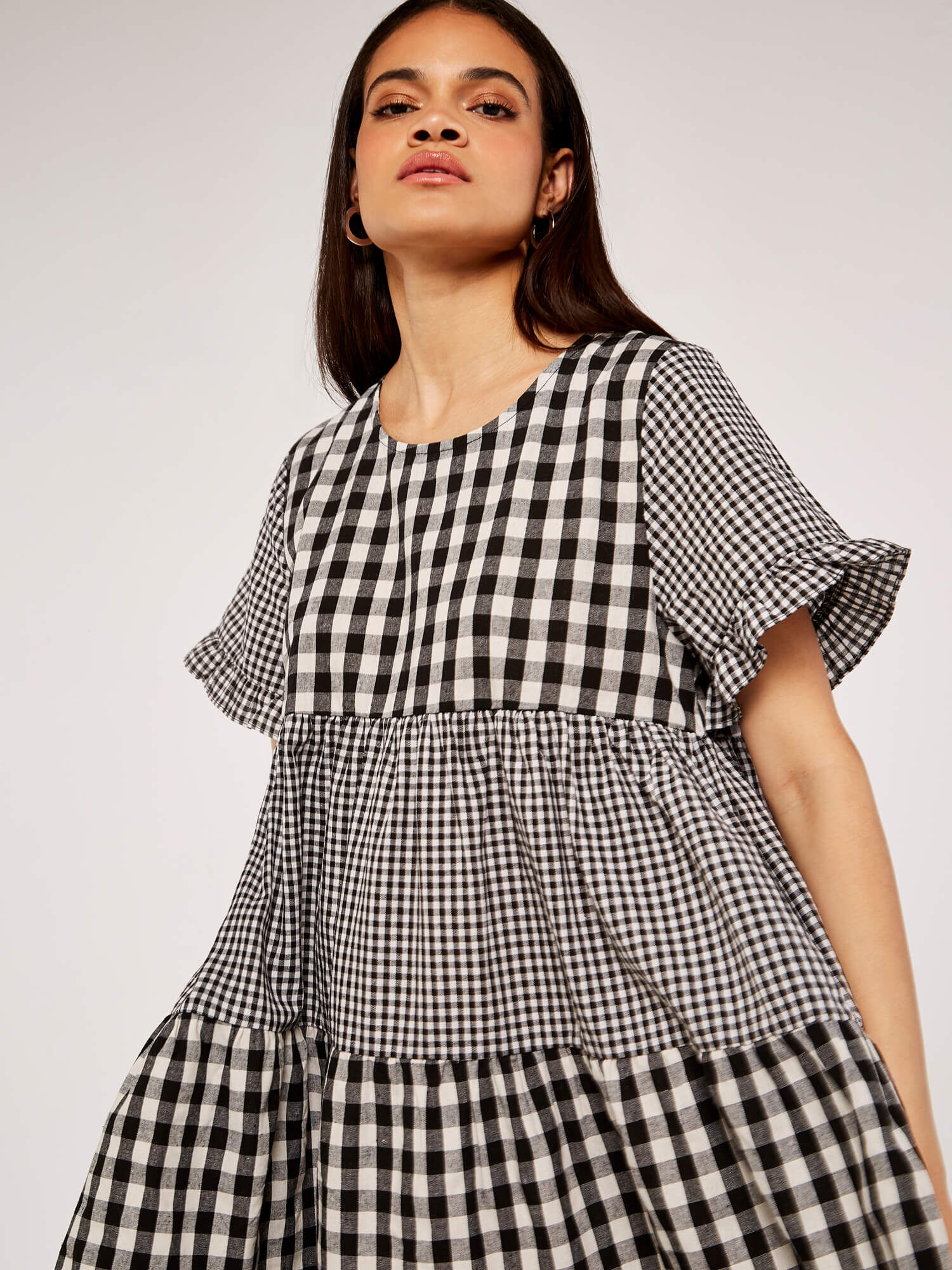Gingham tiered dress on sale