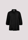 Seam Detail Puff Sleeve Shirt, Black, large