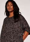 Curve Animal Dot Cocoon Dress, Dark Grey - Charcoal, large
