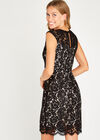 Black Lace Two Tone Dress, Black, large