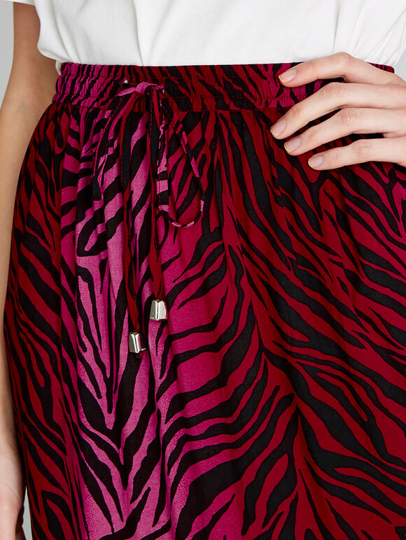 Zebra Print Skirt, Fuchsia, large