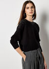 Rhinestone Embellished Batwing Jumper, Black, large