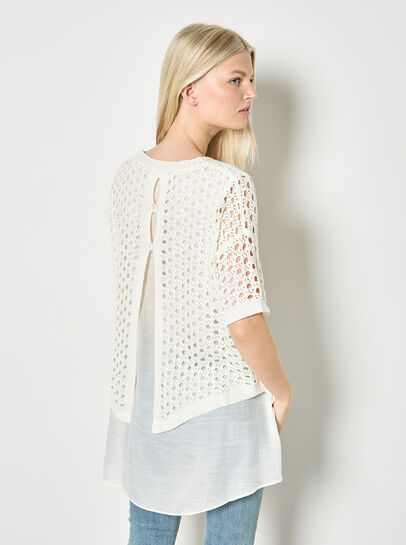 Shimmer Mesh Layered Tunic Top