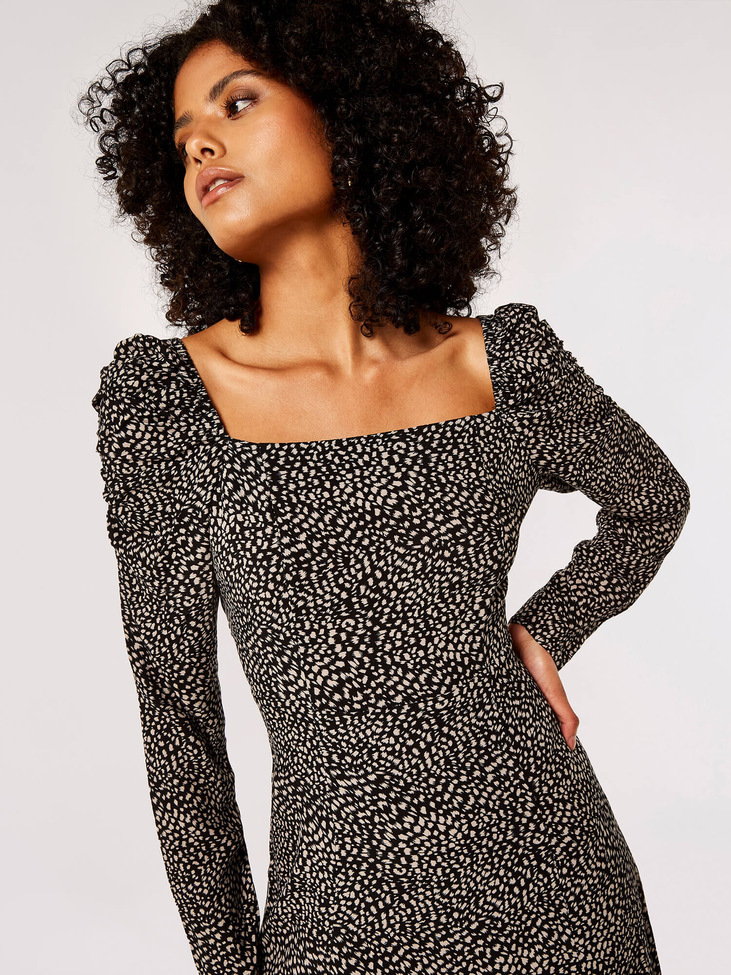 Black milkmaid midi online dress