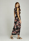 Black Watercolour Zip Front Maxi Dress, Black, large