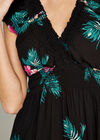 Fuchsia Tropical Smock Maxi Dress, Fuchsia, large