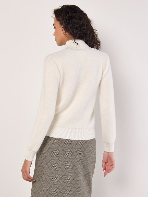 Fluffy Reversible Jumper, Cream, large