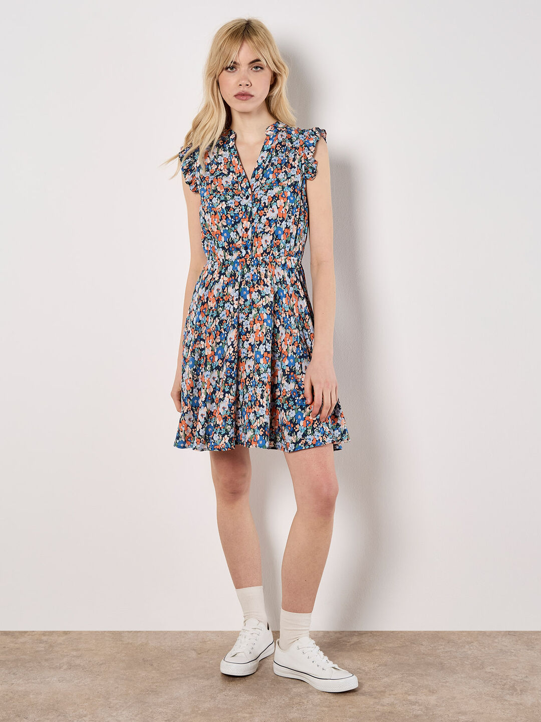 Ditsy Floral Ruffle Mini Dress