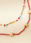 Beaded Shell Layered Necklace, Assorted, large