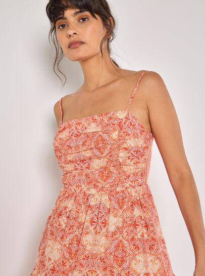 Batik Tile Print Cami Mini Dress