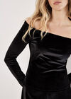 Bardot Velvet Top, Black, large