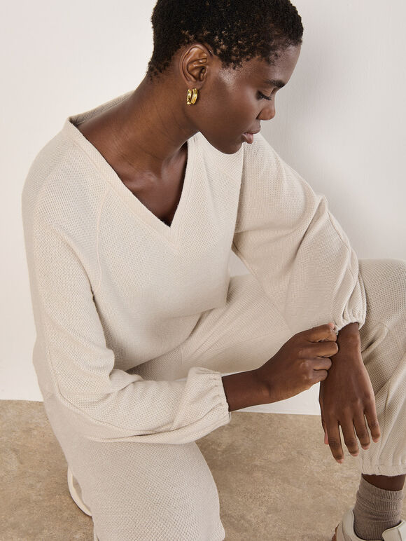 Soft Textured Top, Stone, large