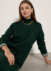 Tipped Knitted Jumper Midi Dress, Green, large