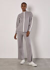 Mock Neck Mono Stripe Jumper, Grey, large