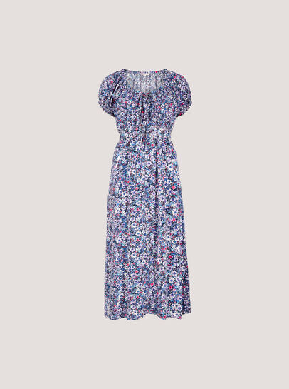 Watercolour Floral Milkmaid Midi Dress