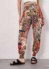 Patchwork Floral Woven Joggers, Orange, large