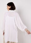 Oversized Longline Shimmer Shirt, White, large