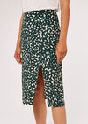 Brush Spot Wrap Skirt, Green, large