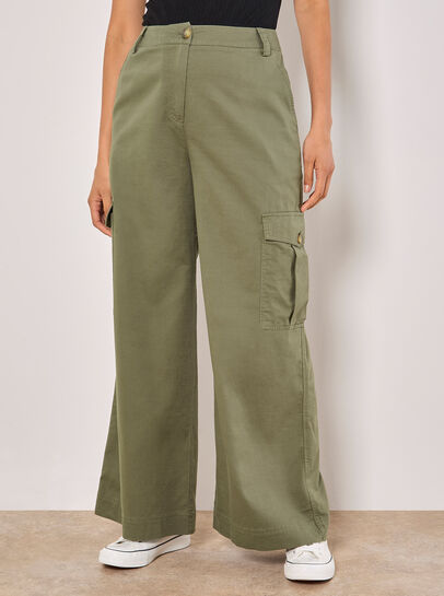 Wide Leg Chino Trousers
