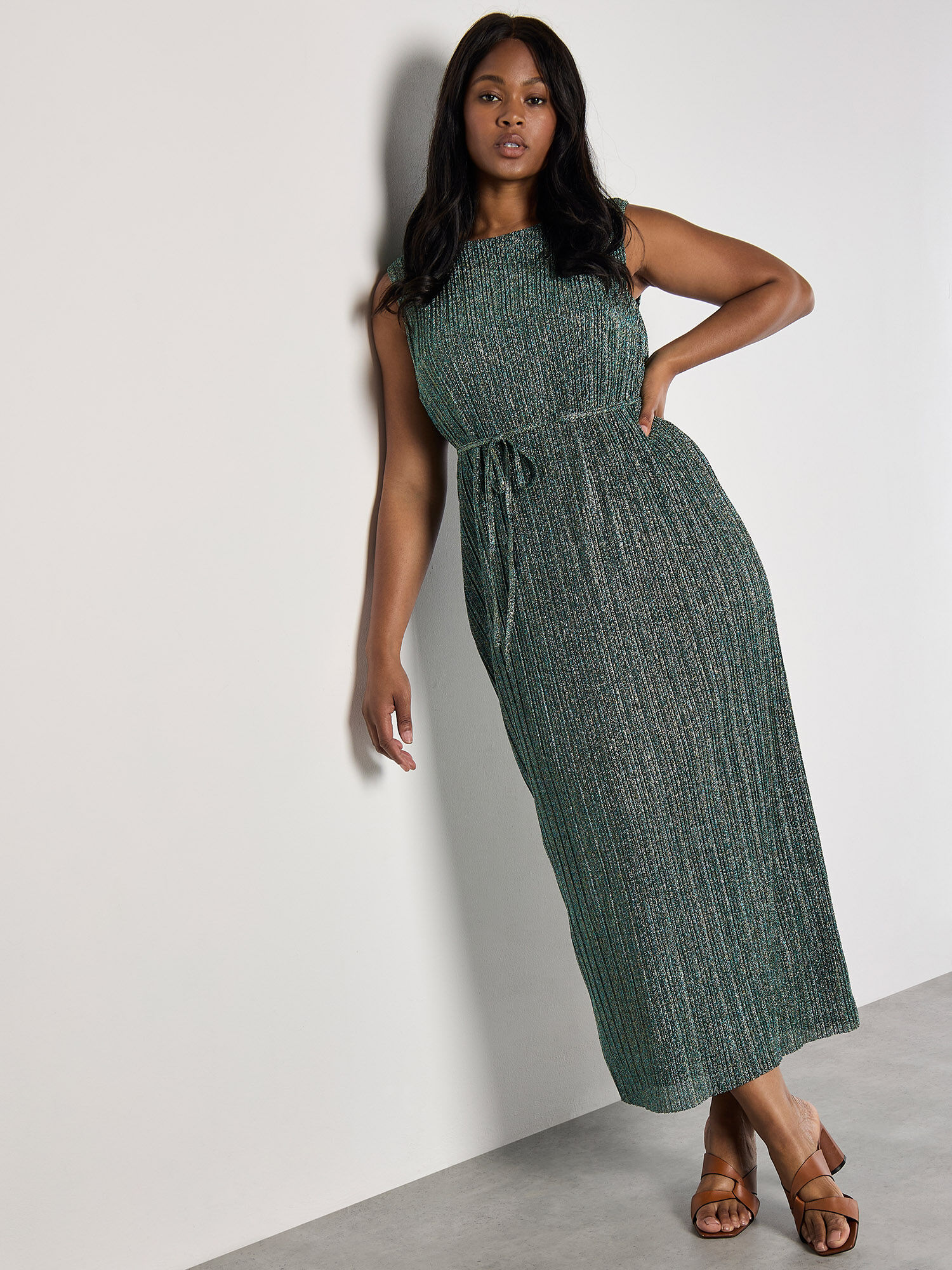 Plisse midi dress outlet