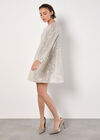 Sequin Embellished Shift Mini Dress, Stone, large