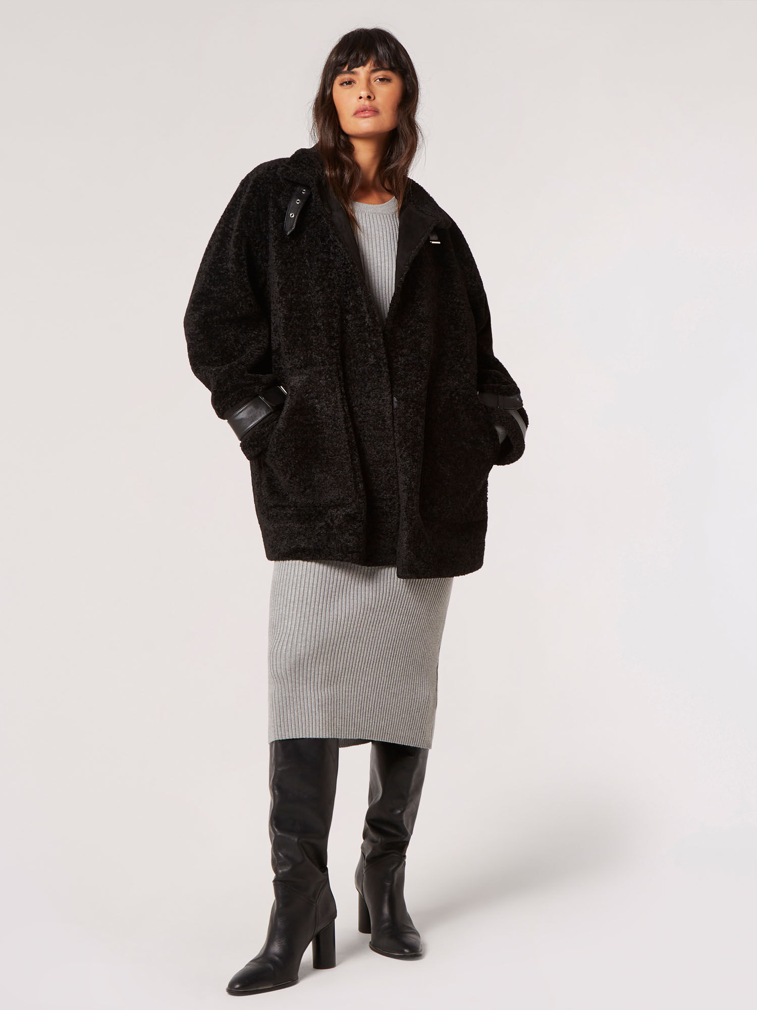 Oversized borg coat clearance