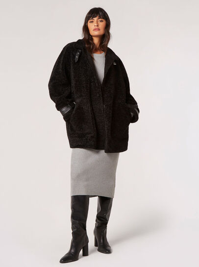 Tight Knit Borg Oversized Coat
