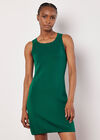 Knitted Shift Mini Dress, Green, large