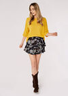 Oversized Slub Cotton Top, Mustard, large