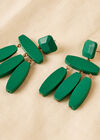 Wood Slate Earrings, Green, large