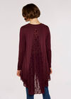 Butterfly Lace Panel Top, Burgundy, large