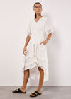 Dobby Ruffle Tiered Mini Dress, Cream, large