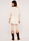 Mesh Scallop Edge Cardigan, Stone, large