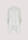Oversized Statement Cotton Shirt, White, large